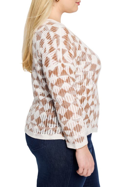 Nic + Zoe Nic+zoe Open Stitch Sweater In Neutral Multi
