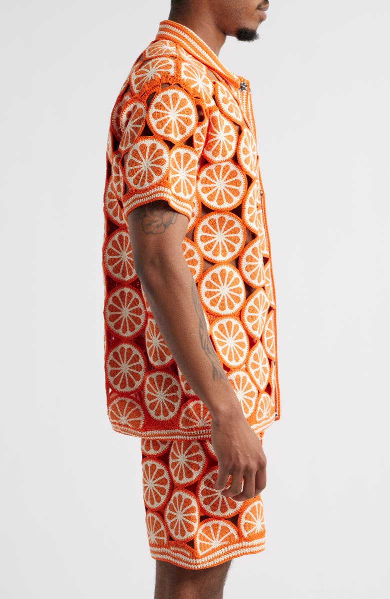 MAVRANS Orange Crochet Sweater, Alternate, color,