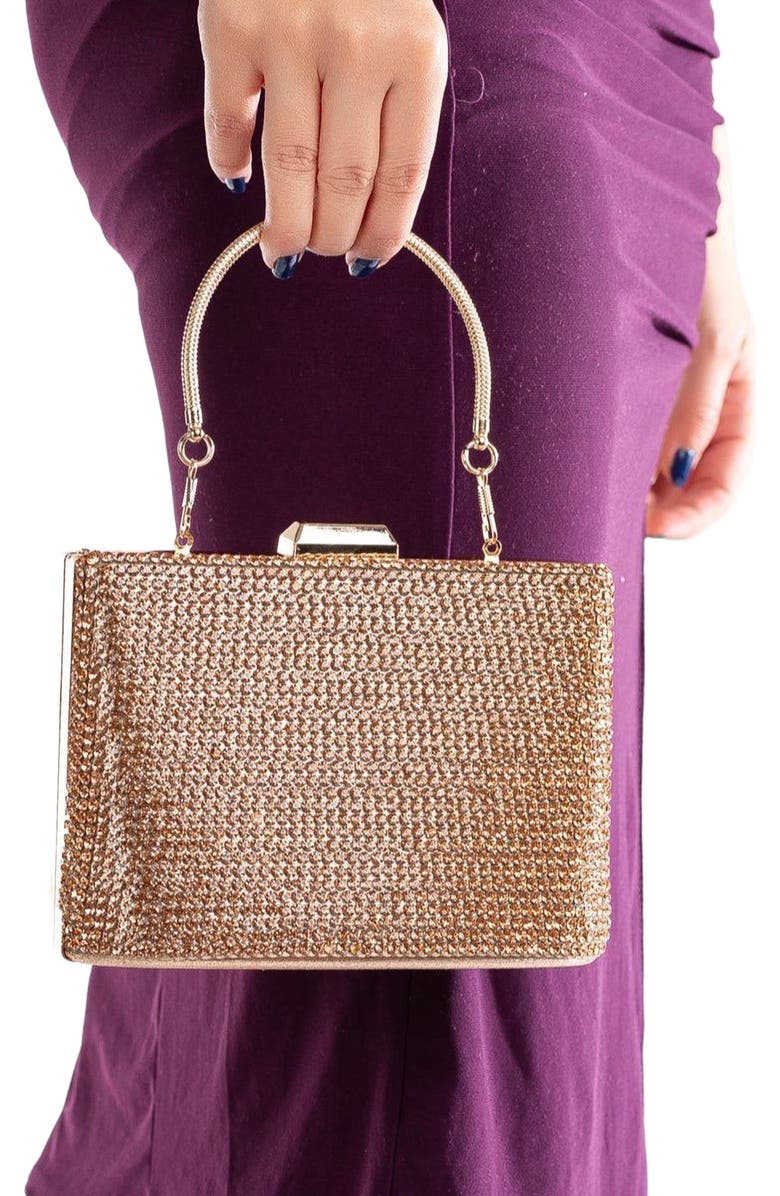 Forever & Always Shoes Marla Evening Clutch, Alternate, color, Rose Gold