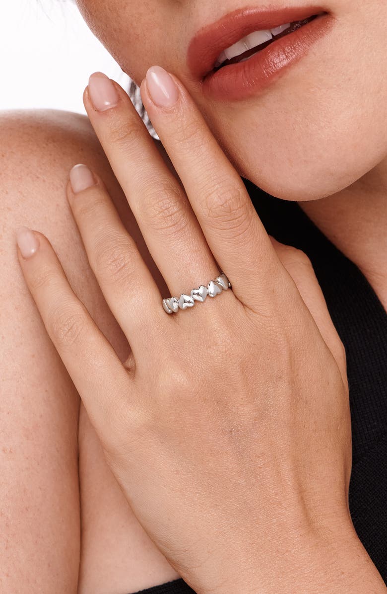 DEVATA Sweetheart Band Ring, Alternate, color, Silver