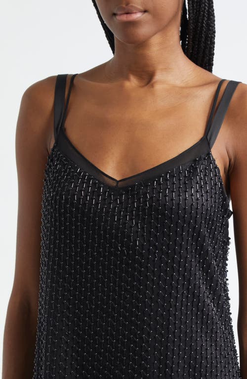 Vince Sleeveless Beaded Midi Slip Dress