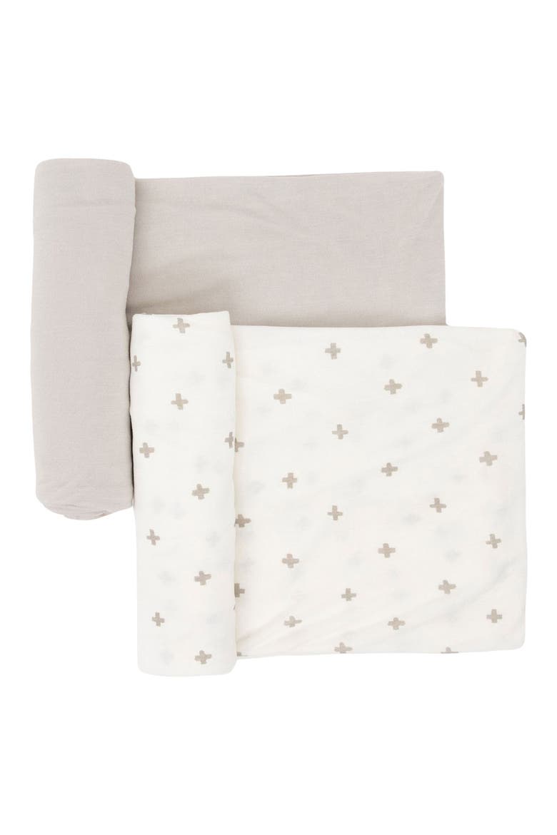 2-Pack Knit Swaddle, Main, color, GREY CROSS