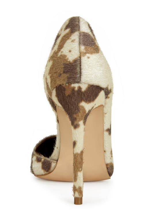 Azalea Wang Brayan Half D'orsay Genuine Calf Hair Pointed Cap Toe Pump