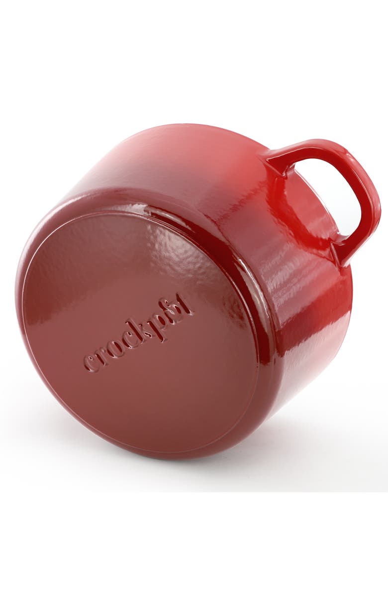 CROCK POT 7 Quart Enameled Cast Iron Dutch Oven with Borosilcate Lid, Alternate, color, Red