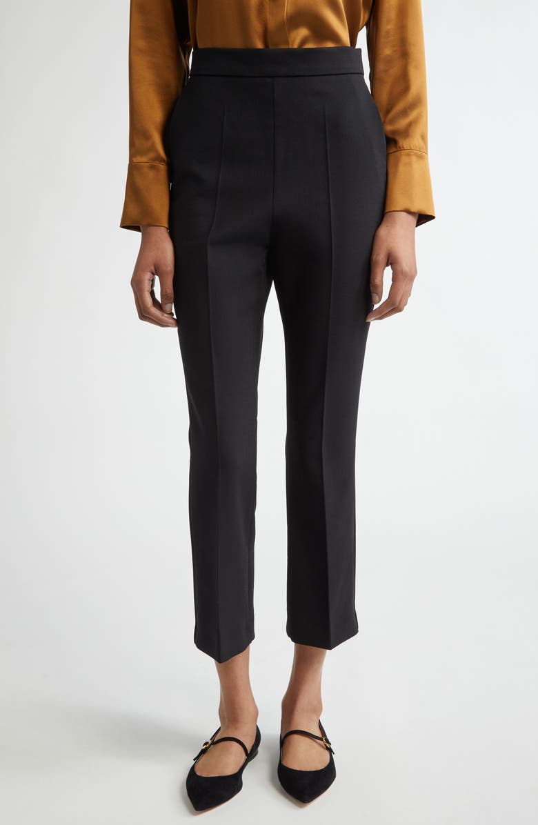 Max Mara Nepeta Stretch Virgin Wool Flare Leg Ankle Trousers, Main, color,