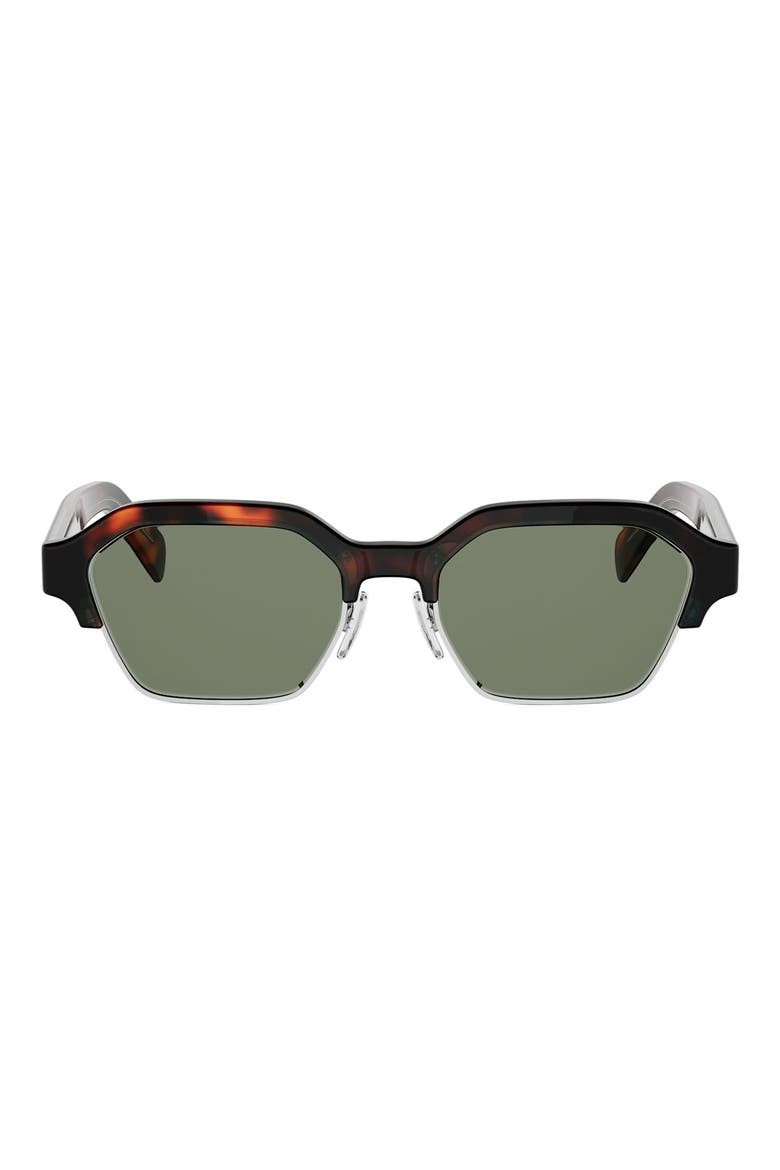 Combi 53mm Geometric Sunglasses, Main, color, DARK HAVANA / GREEN