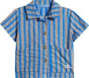 Bobo Choses New Hairline Stripe Cotton Button-Up Shirt