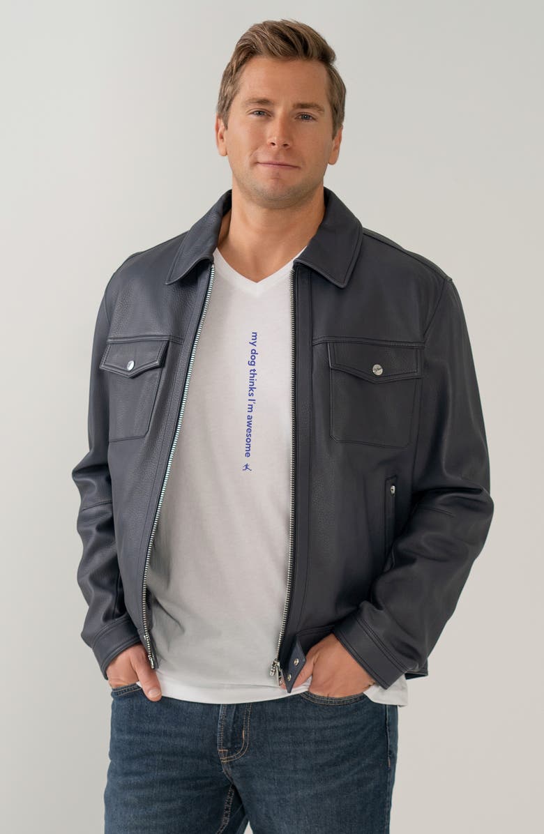 BORED REBEL My Dog Thinks I'm Awesome V-Neck Graphic Undershirt, Alternate, color, White