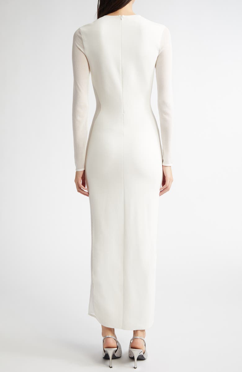 Stella McCartney Long Sleeve Compact Knit Miracle Dress, Alternate, color, Pure White