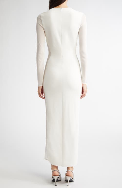 Stella Mccartney Long Sleeve Compact Knit Miracle Dress In Pure White