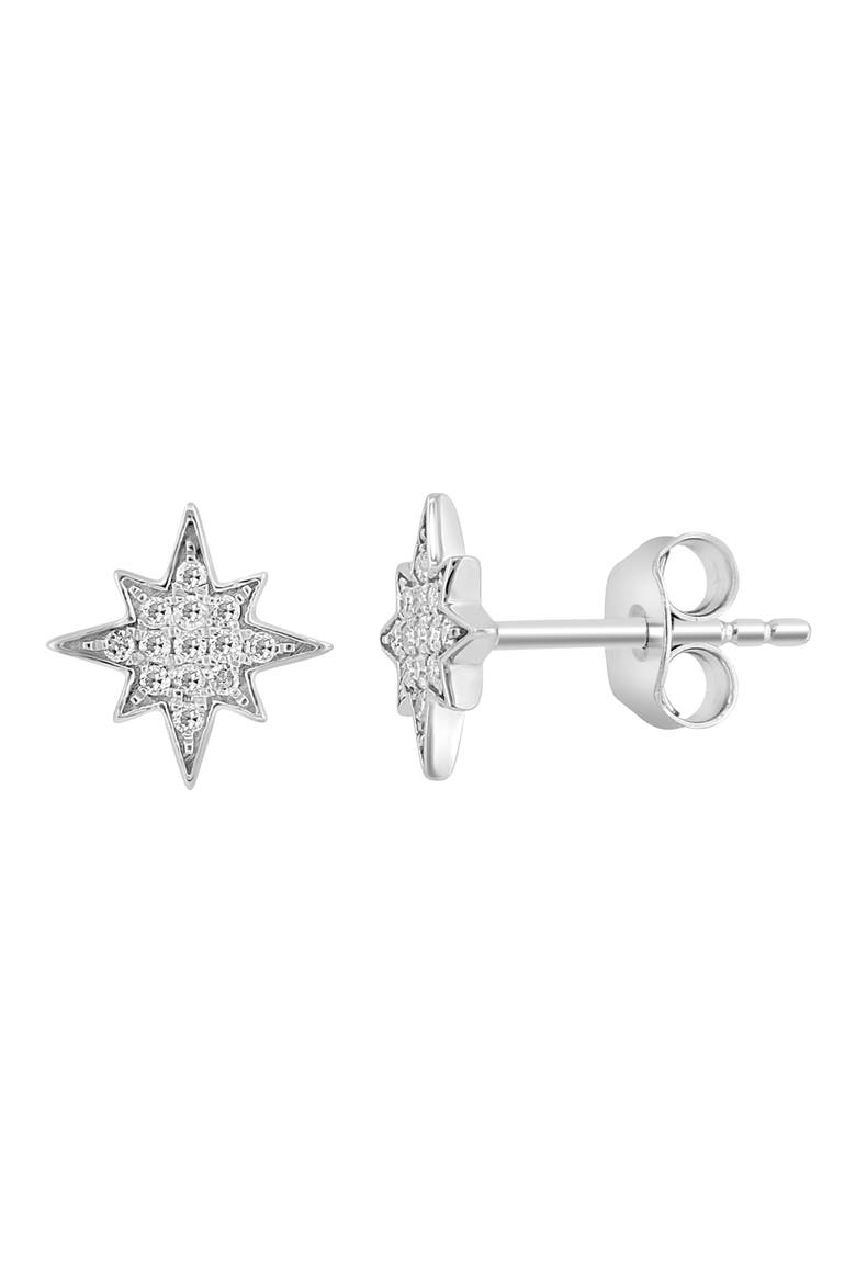 Sterling Silver Diamond Burst Stud Earrings - 0.22 ctw., Alternate, color, SILVER