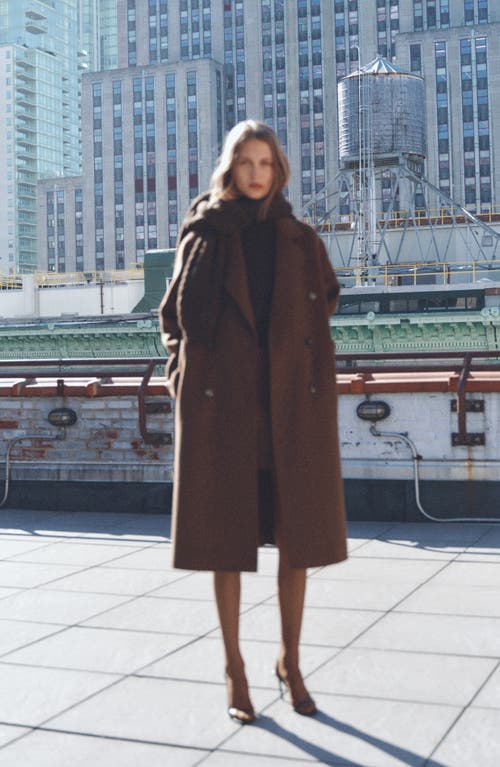 Mango Handmade Oversize Wool Blend Coat In Brown