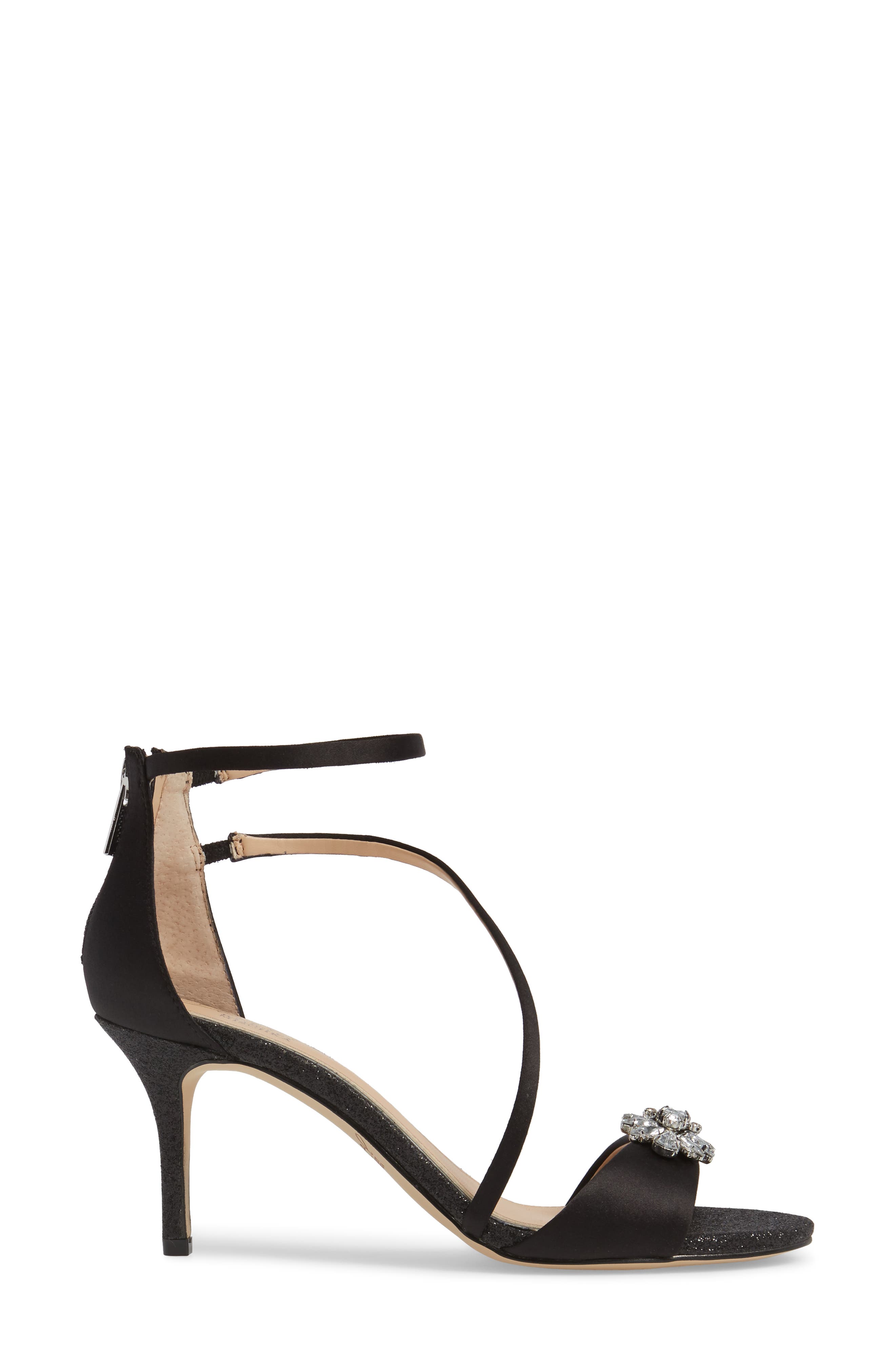 Leighton Embellished Strappy Sandal, Alternate, color, BLACK SATIN
