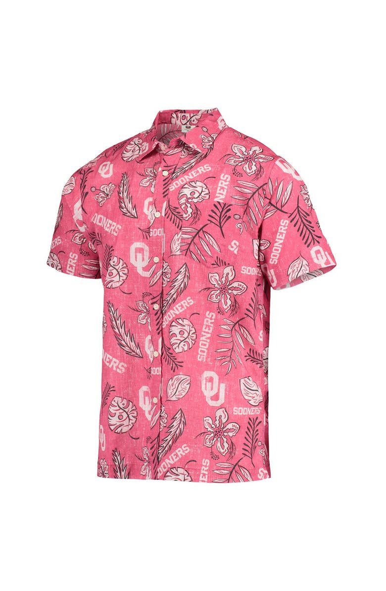 Wes & Willy Men's Wes & Willy Crimson Oklahoma Sooners Vintage Floral Button-Up Shirt, Alternate, color,