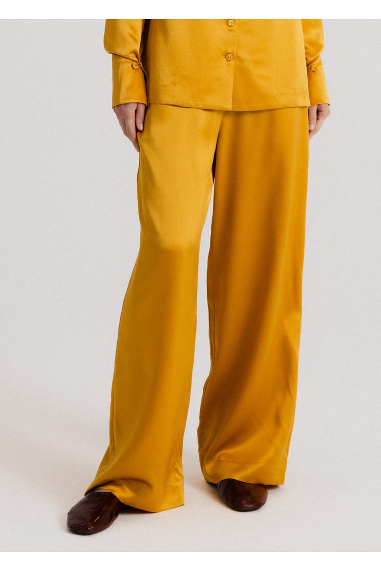 Silk Wide Leg Pants, Main, color, Gold