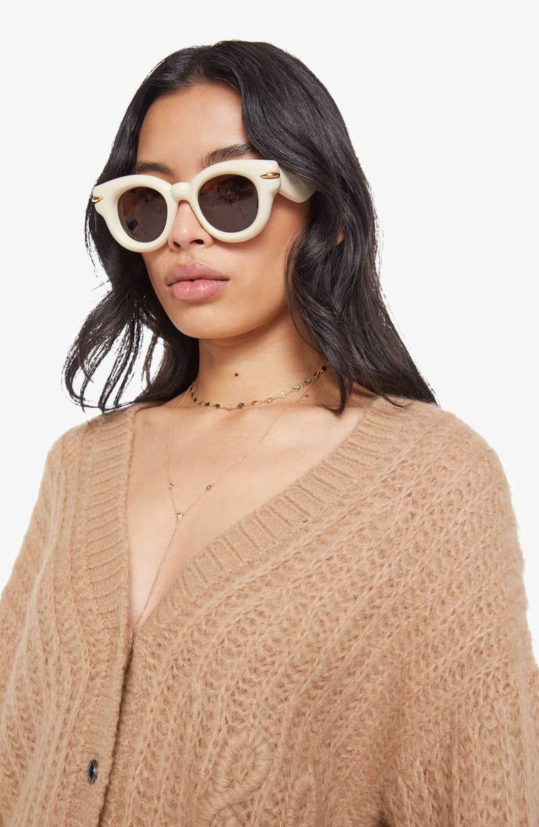 MOTHER The Puffy Sleeve Varsity Cardigan, Alternate, color, Cotton Candy