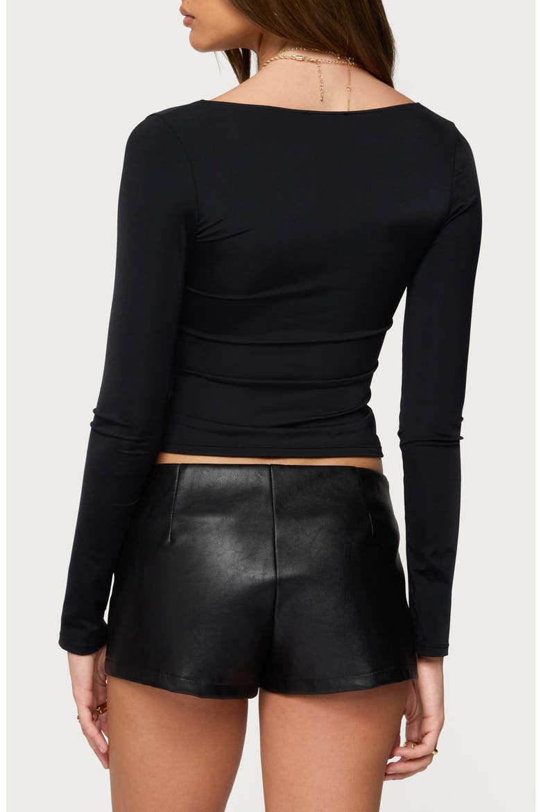 Soria Hardware Long Sleeve Top, Alternate, color, BLACK