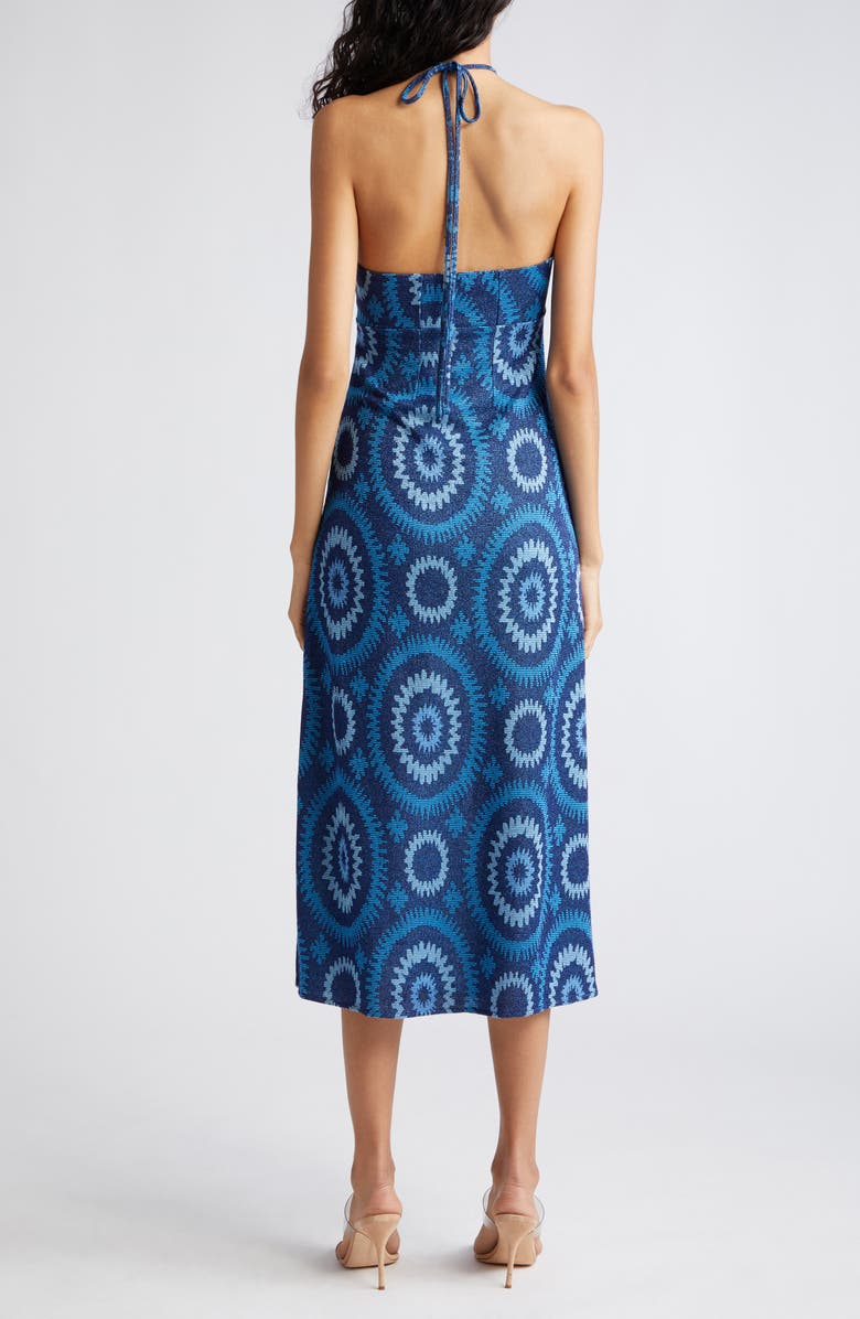 Ramy Brook Aya Halter Midi Dress, Alternate, color, Spring Navy/ Crystal Blue