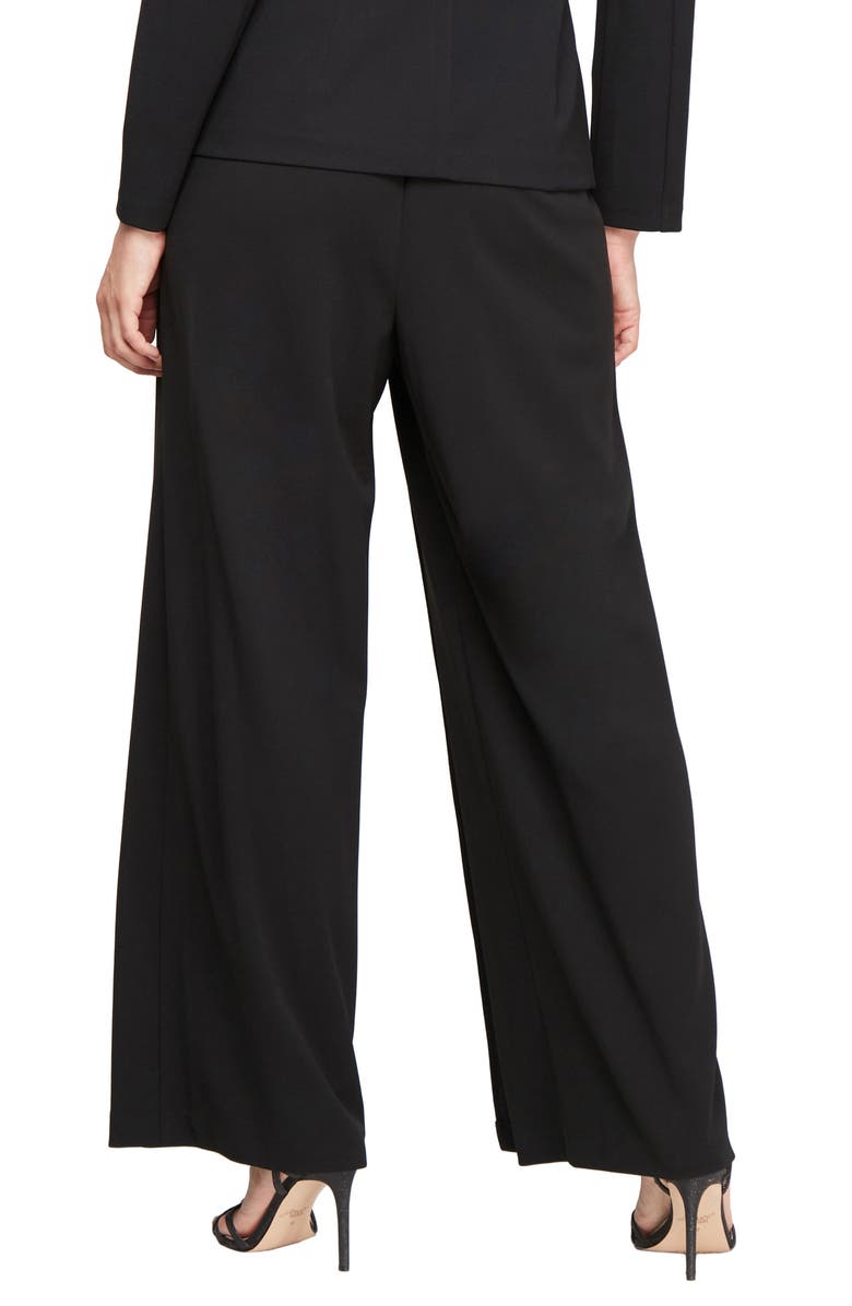 Alex Evenings Skirt Panel Wide Leg Crepe Pants, Alternate, color,