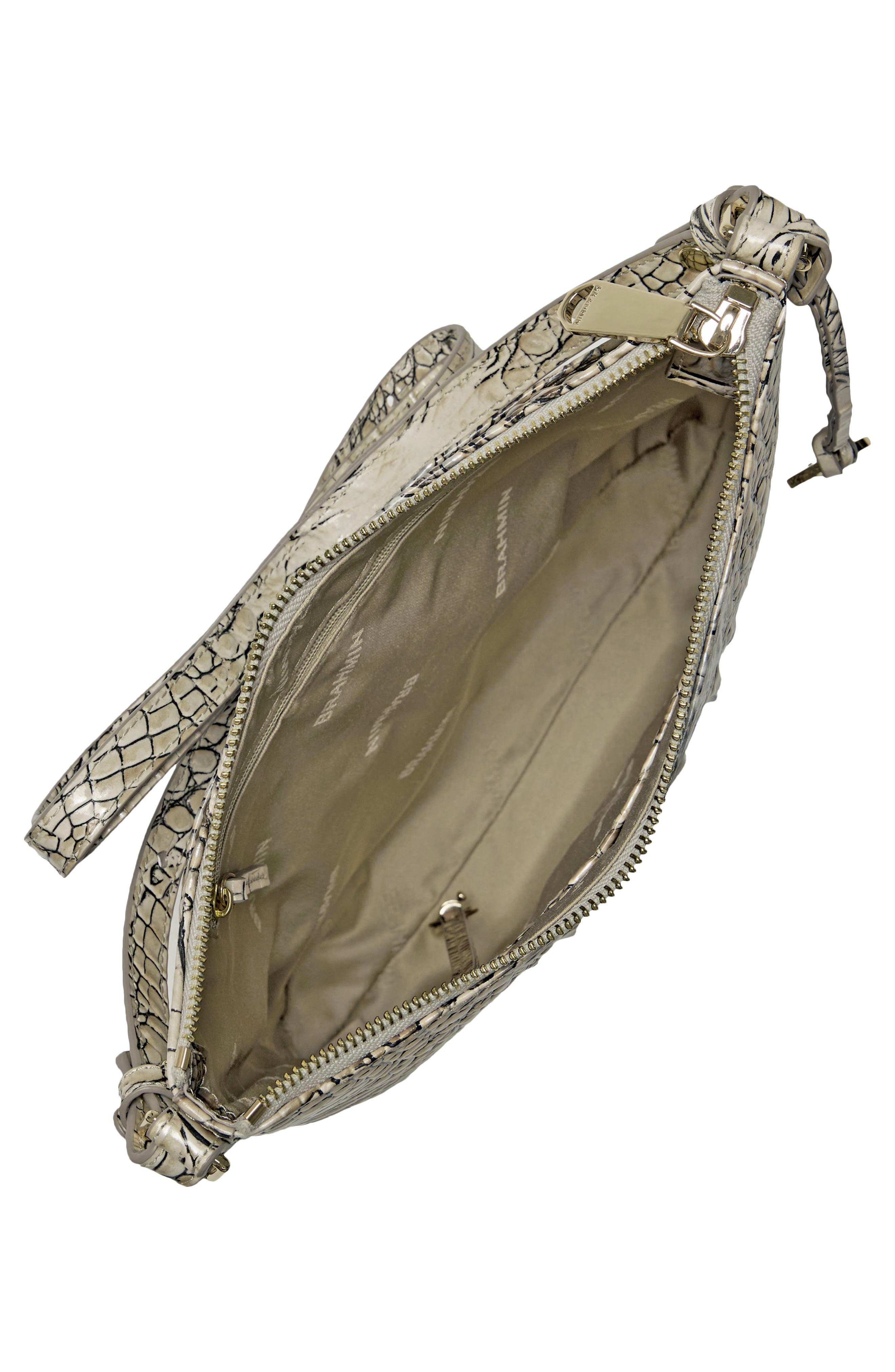 Katie Croc Embossed Leather Crossbody Bag, Alternate, color, FOSSILIZED