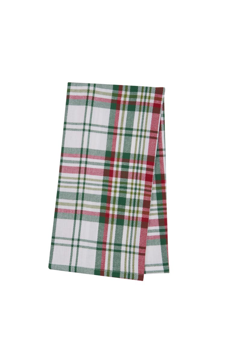 C&F Home 27' X 18" Joel Plaid Woven Cotton Kitchen Dish Towel Red White and Blue Plaid, Main, color, Grey