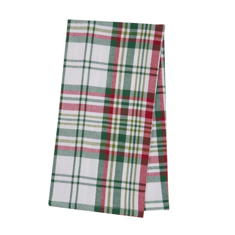 27' X 18" Joel Plaid Woven Cotton Kitchen Dish Towel Red White and Blue Plaid