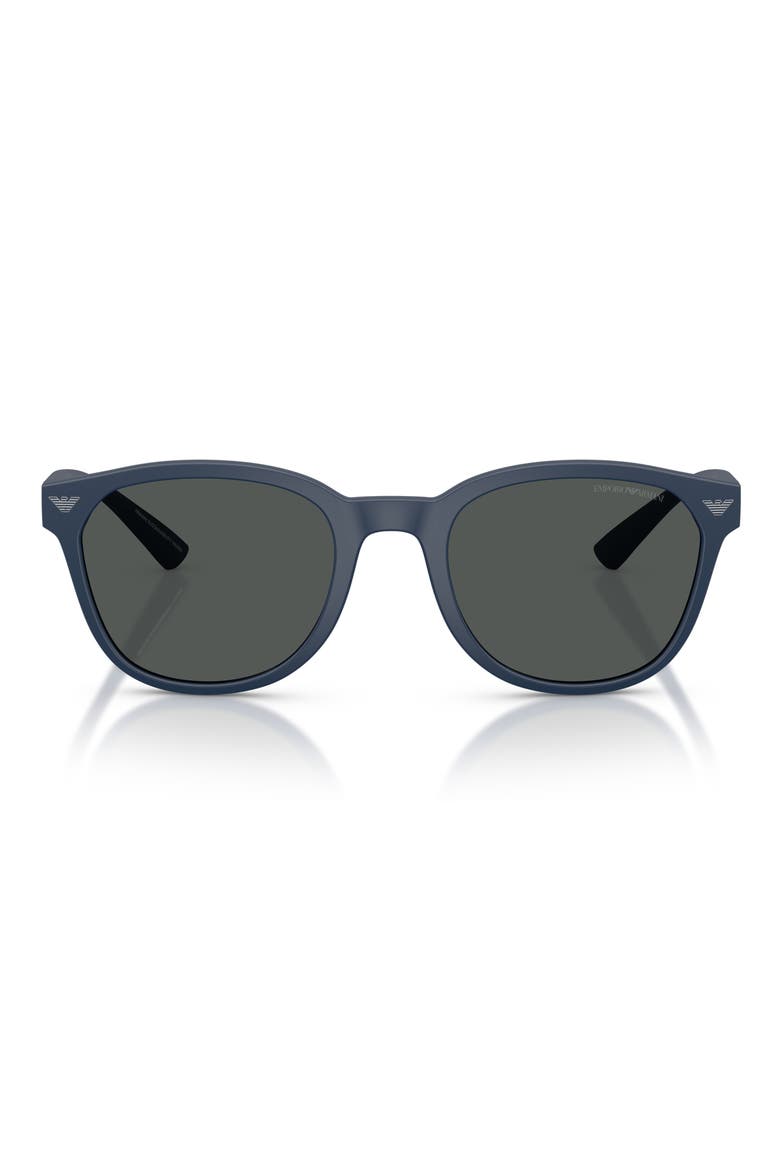53mm Phantos Round Sunglasses, Main, color, MATTE NAVY BLUE / DARK GREY