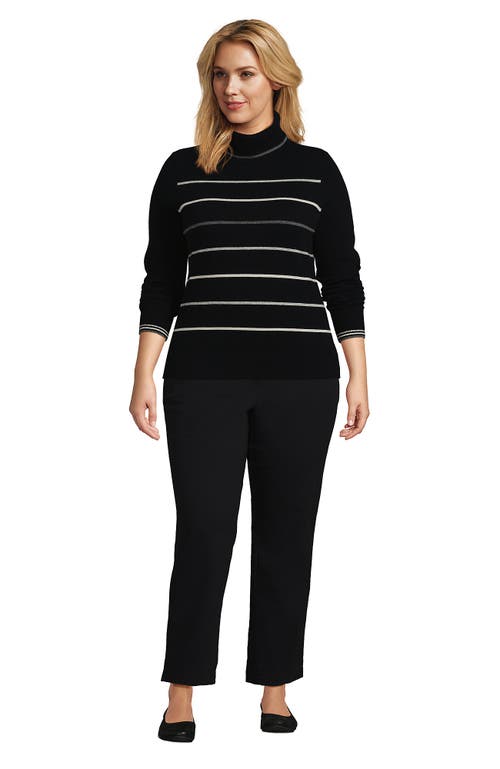 Lands' End Cashmere Turtleneck Sweater In Black