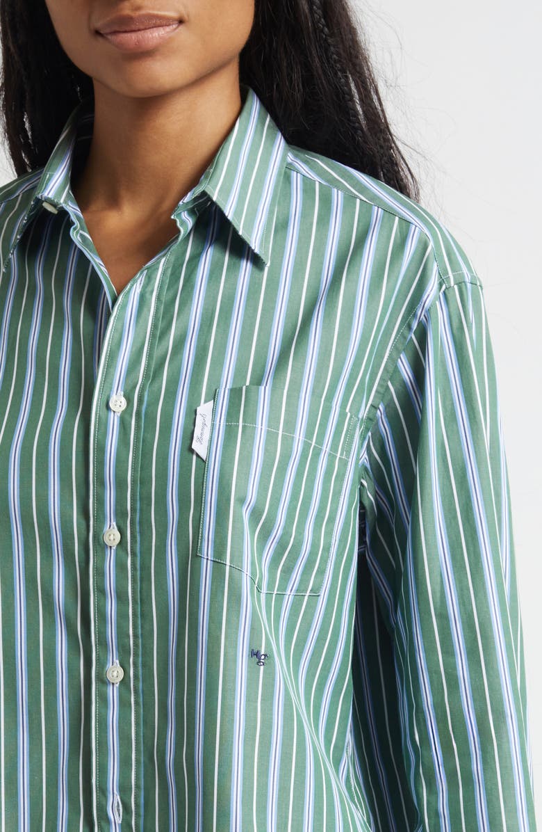 Hommegirls Stripe Oxford Button-Up Shirt, Alternate, color, Green Porto Stripe