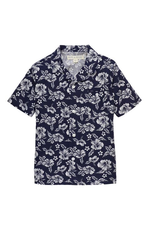 Short Sleeve Button Down Camp Shirt