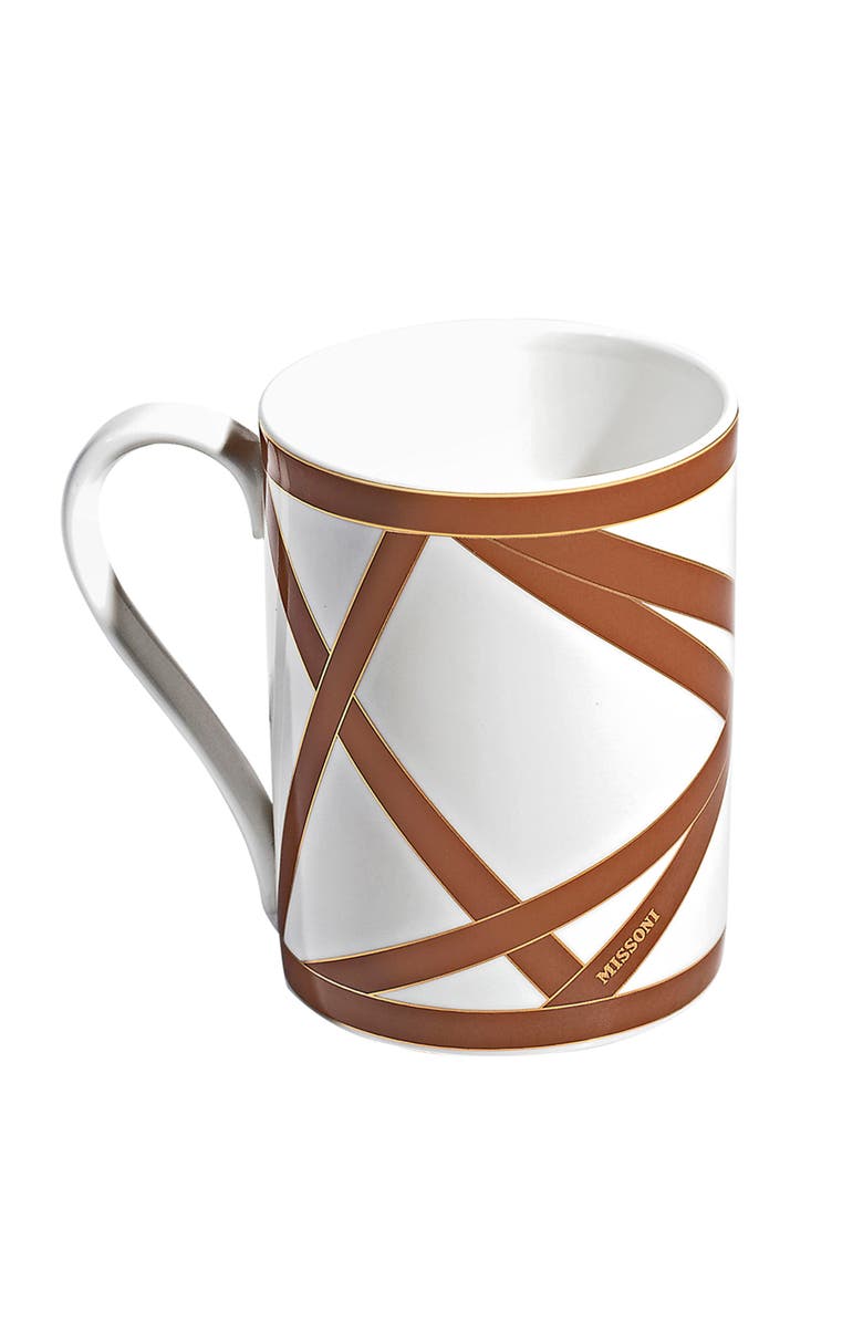 Missoni Home Tableware Mug Cup NASTRI in Luxury Box Beige diam. 3", H 3.9", cap. 12.5 oz, Alternate, color, Multicolor