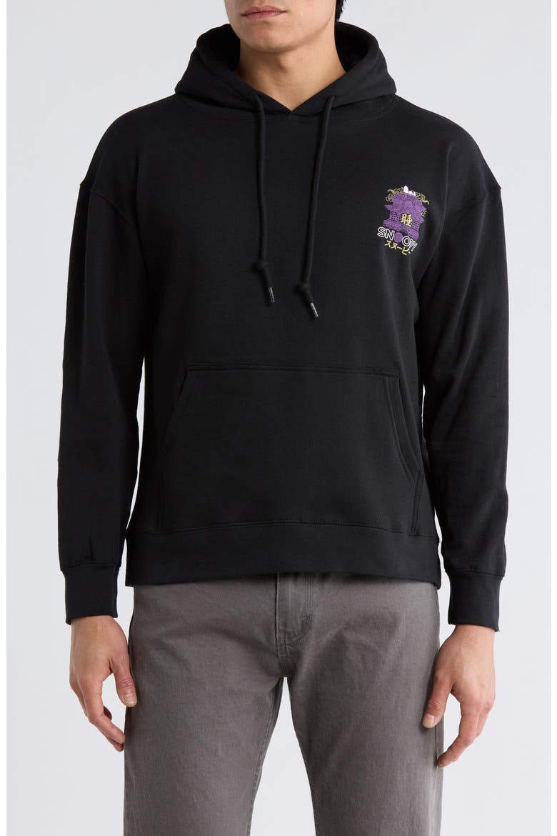 Snoopy Palace Graphic Hoodie, Main, color, BLACK