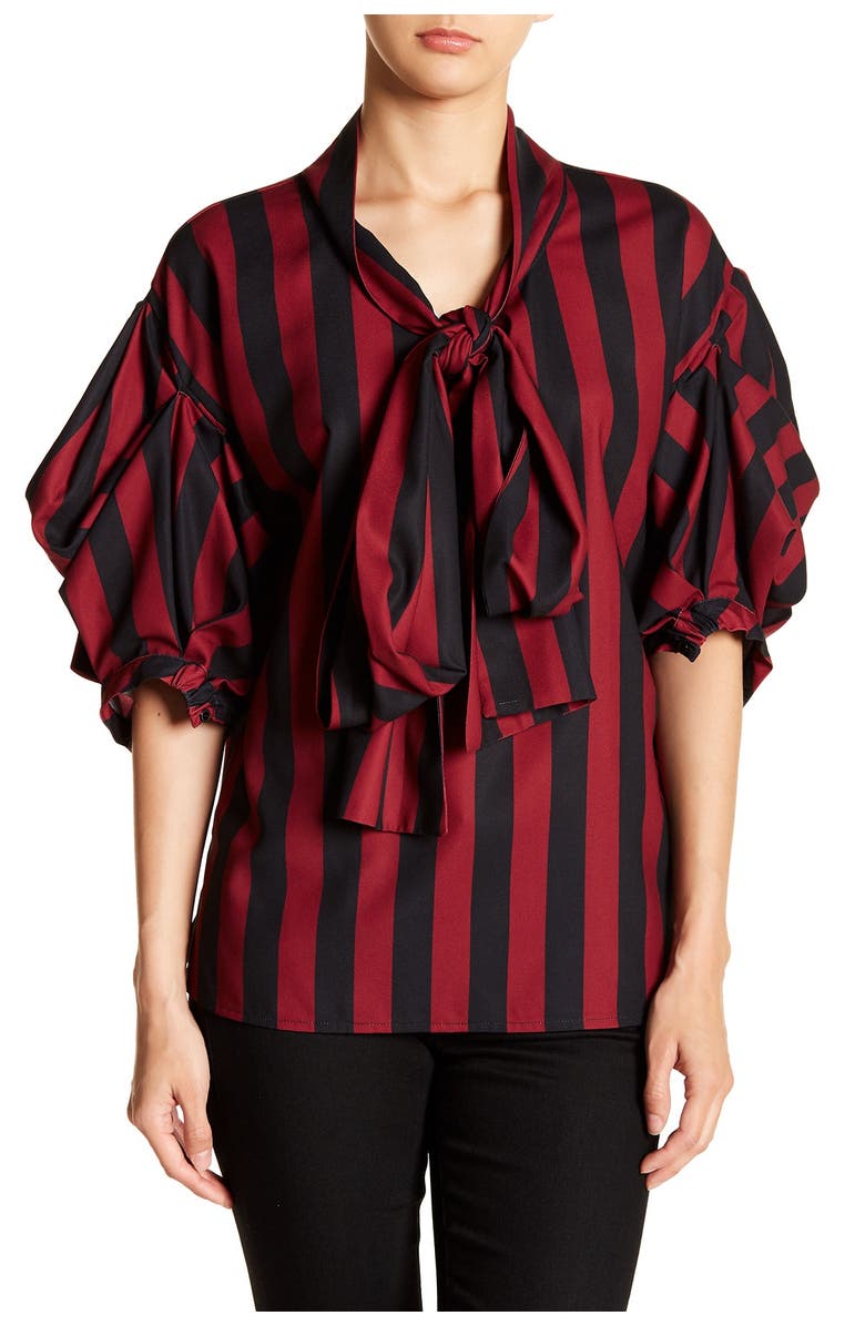 TOV Striped Lounge & Luminous Blouse, Main, color,