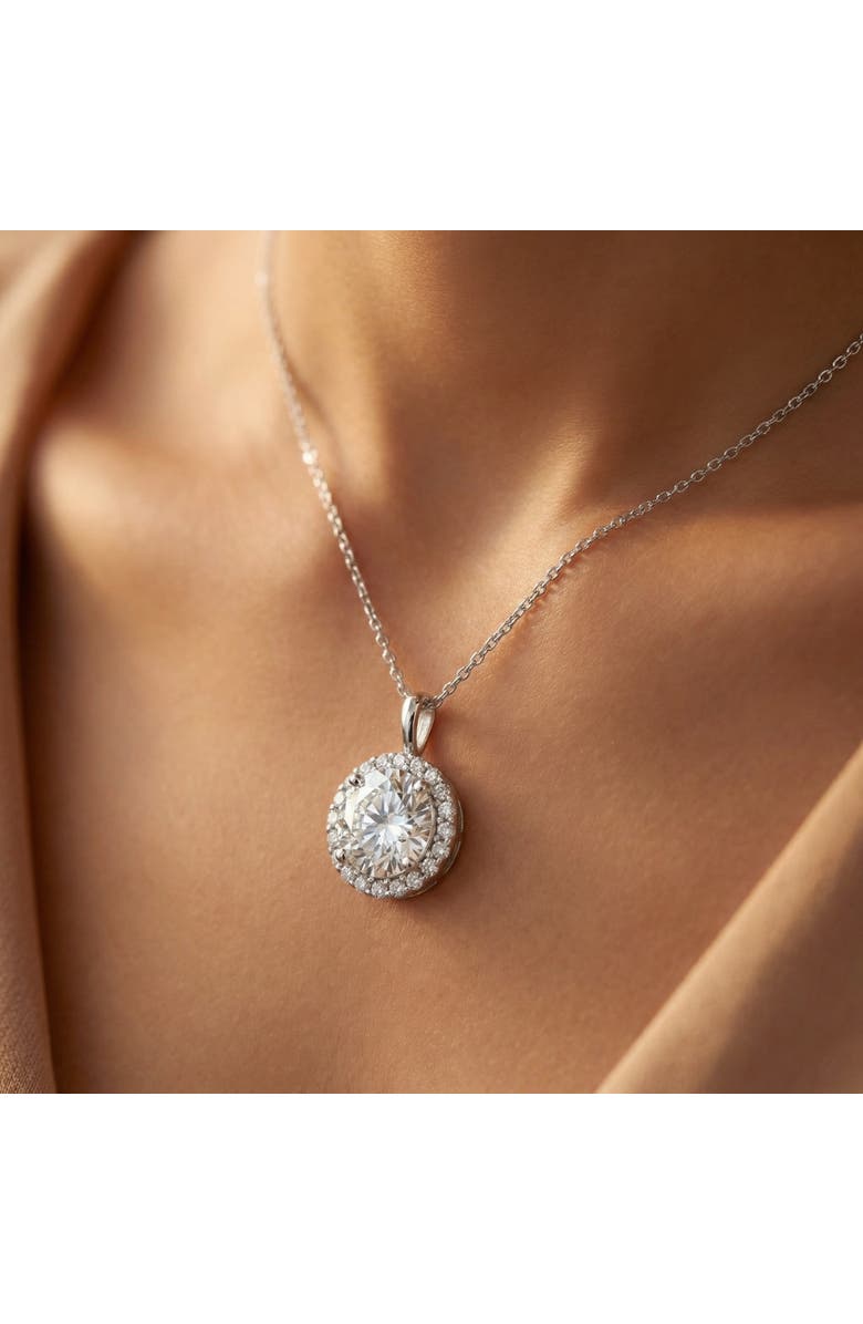 Bliss Diamond Certified 3 1/2Ct Halo Diamond Pendant 14k Gold Women's Necklace Lab Grown, Alternate, color, White Gold