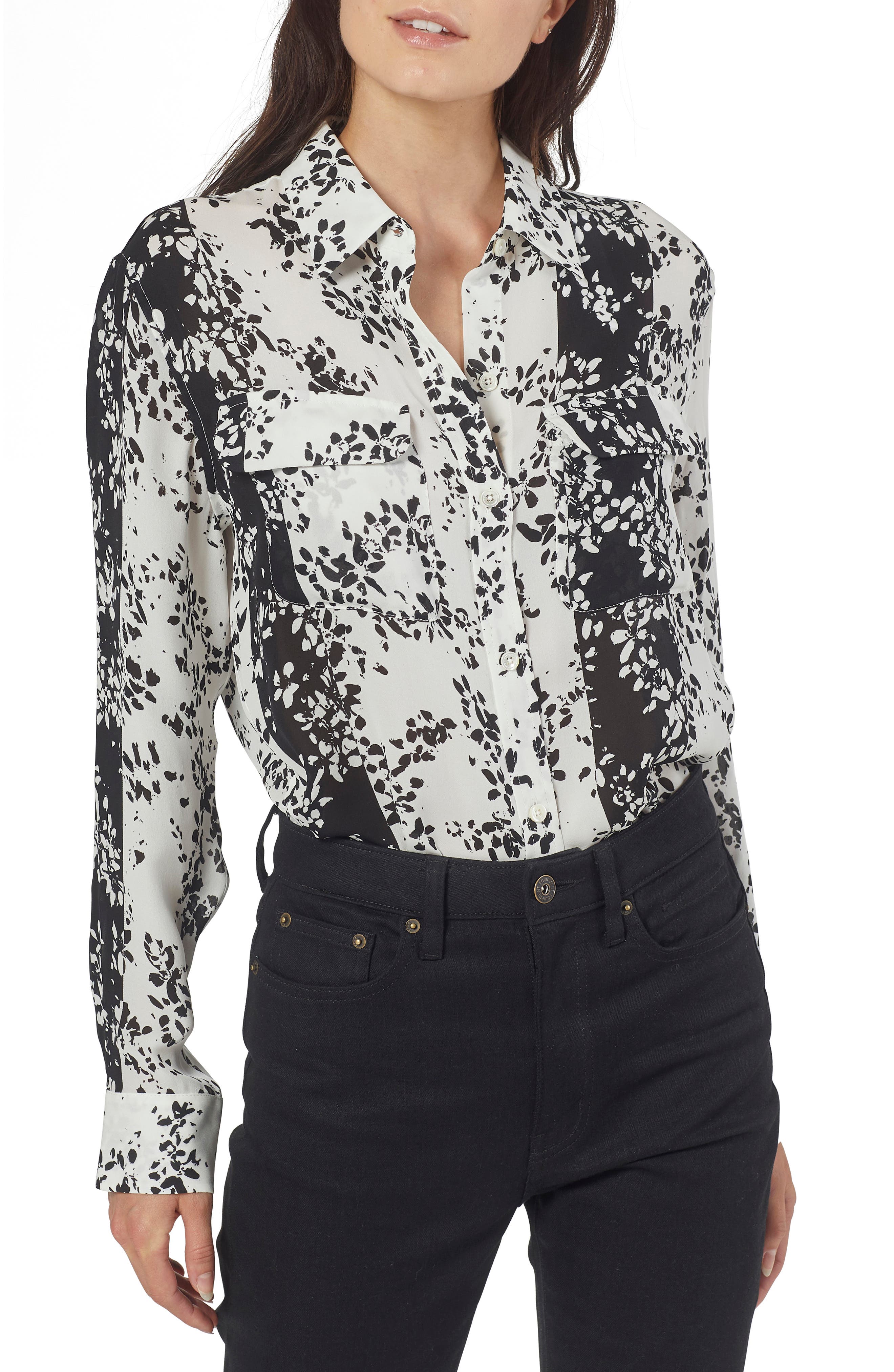 Equipment Signature Floral Silk Blouse (Women) | Nordstromrack