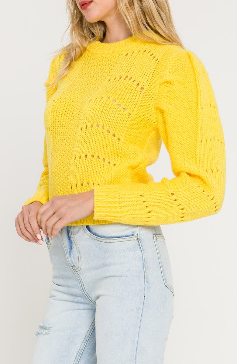 English Factory Pleated Sweater, Alternate, color, Yellow
