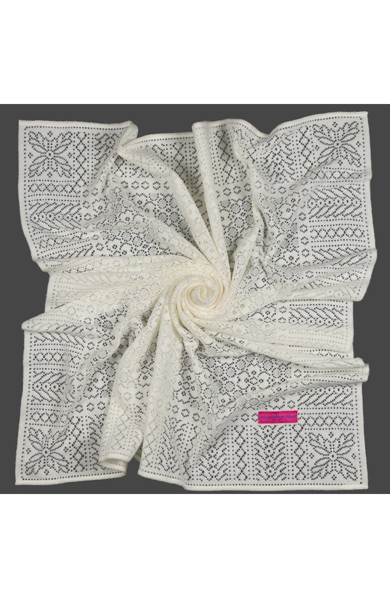 Prince of Scots Southampton Home Lace Weave Baby Shawl, Alternate, color, Ivory