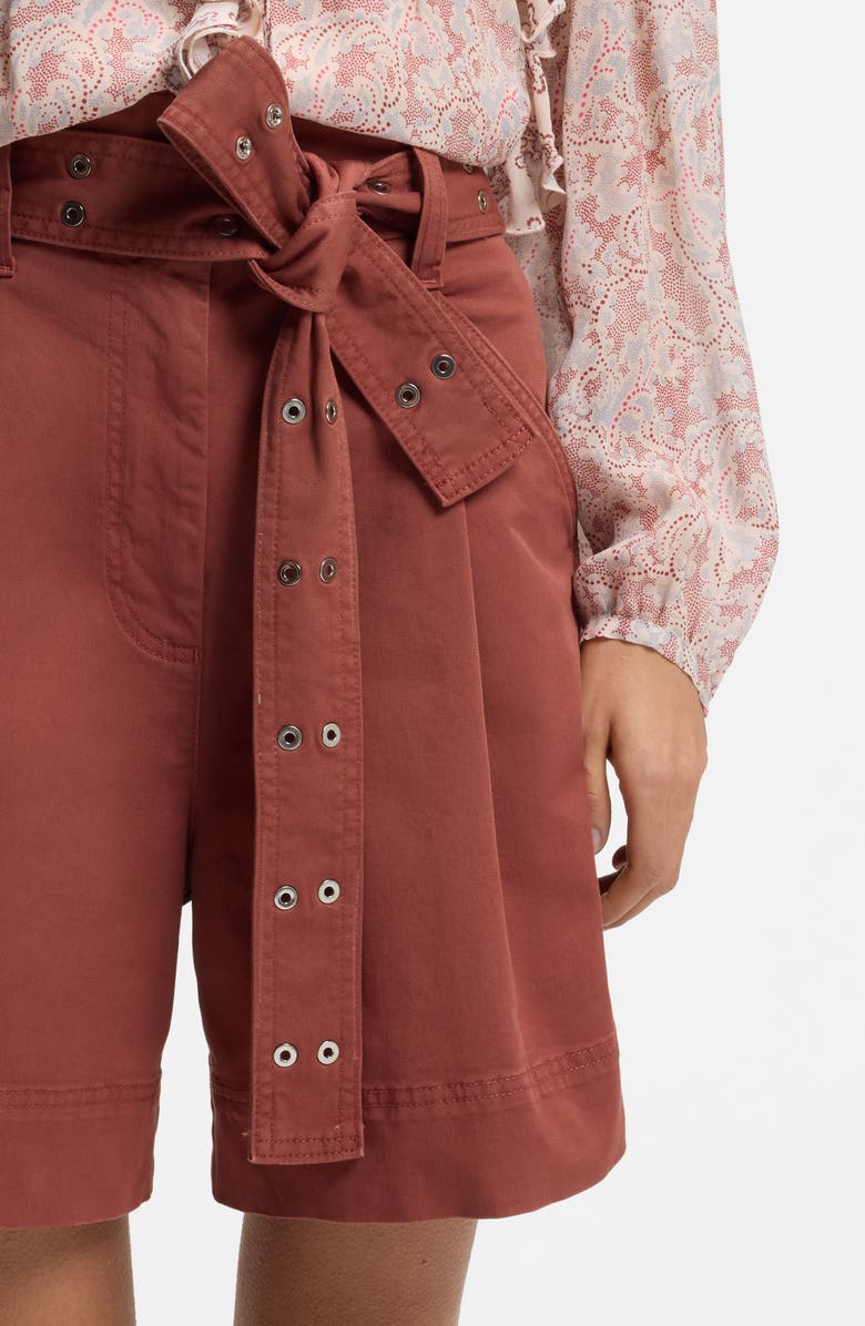 BOSS Orange Tulina Twill Shorts, Alternate, color, Henna