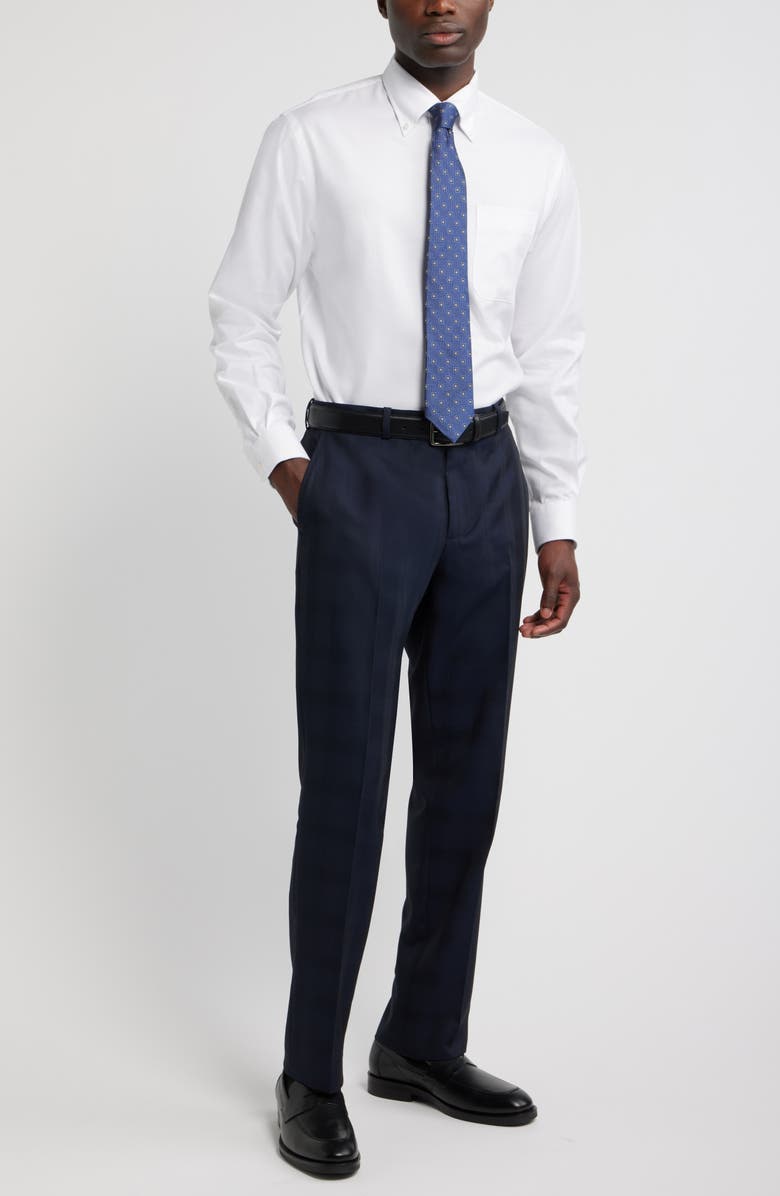 Nordstrom Traditional Fit Cotton Oxford Non-Iron Dress Shirt, Alternate, color, White Royal Oxford