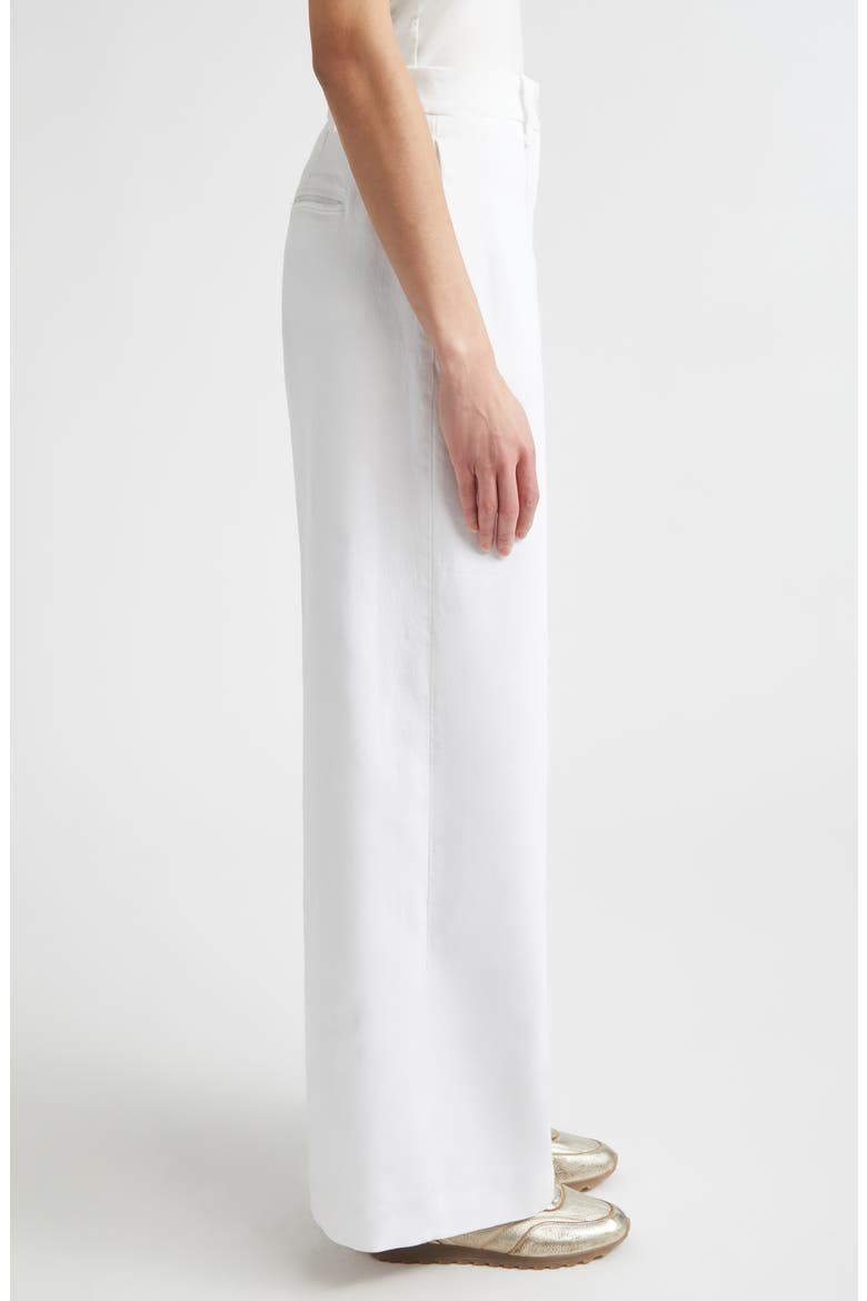 Cotton Stretch Twill Wide Flare Leg Trousers, Alternate, color, 01 WHITE