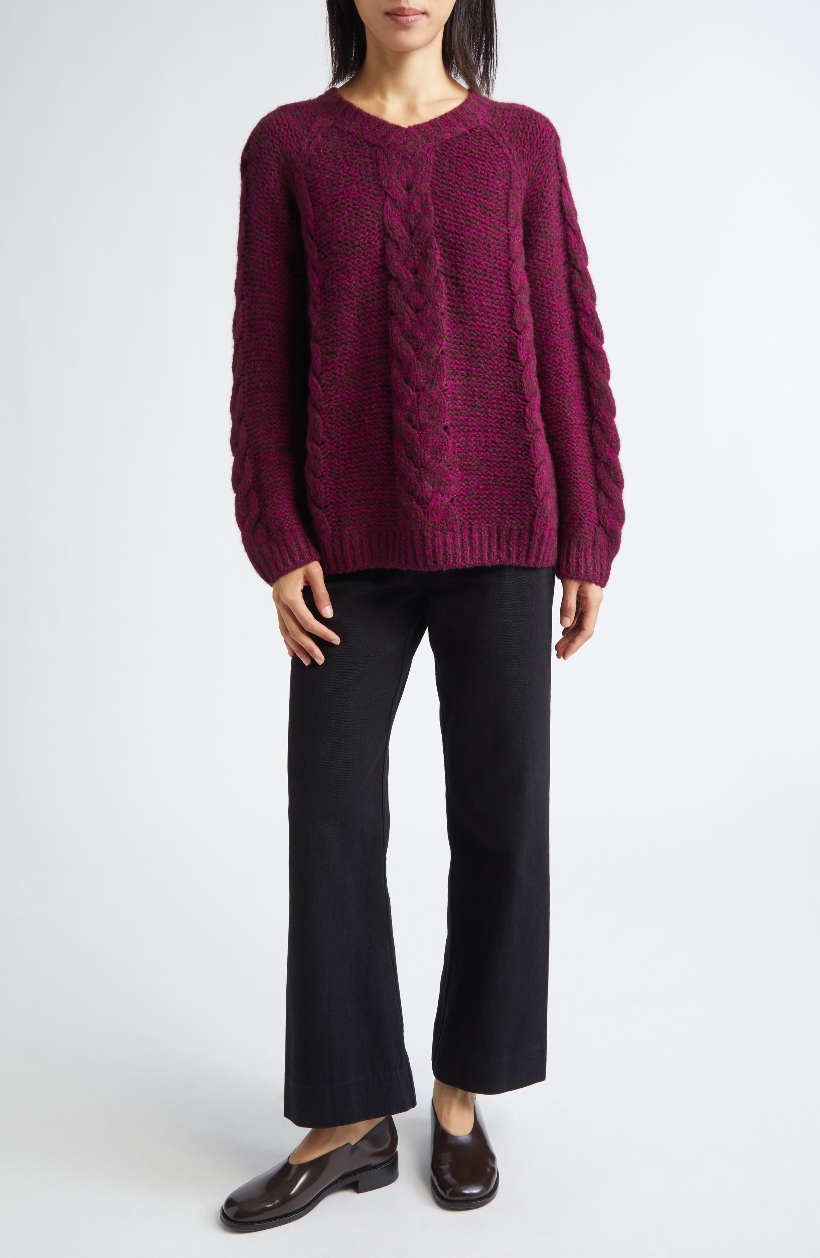 Eiderdown Alpaca Blend Cable Sweater - image 2