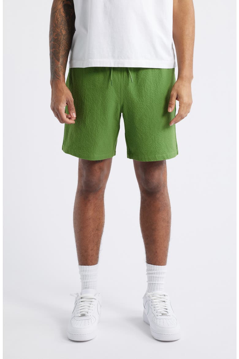 BB Solar Cotton Seersucker Drawstring Shorts, Main, color, CACTUS