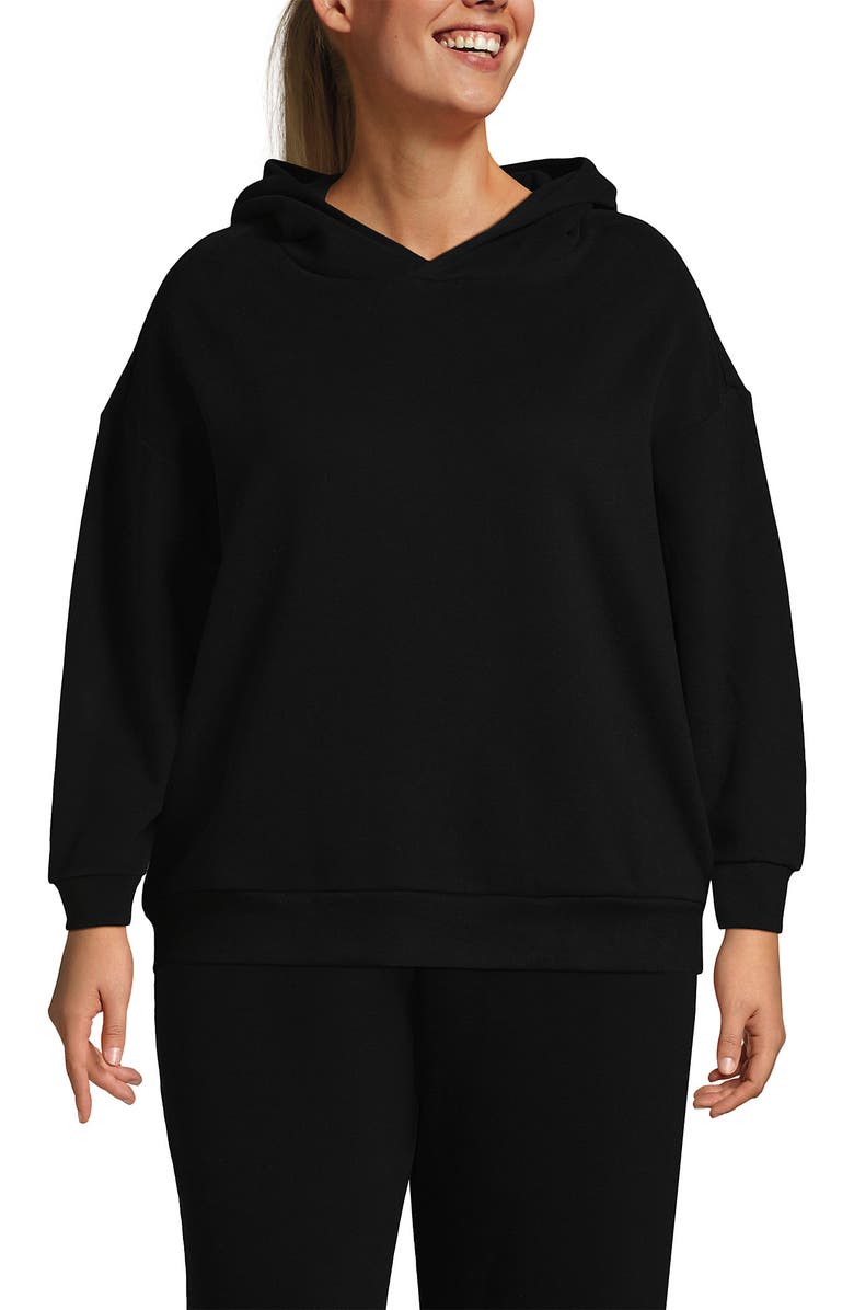 Lands' End Plus Size Serious Sweats Relaxed Long Sleeve Hoodie Sweatshirt, Main, color, 