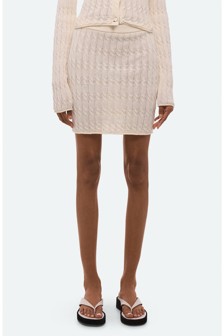 Cable Knit Miniskirt, Main, color, IVORY