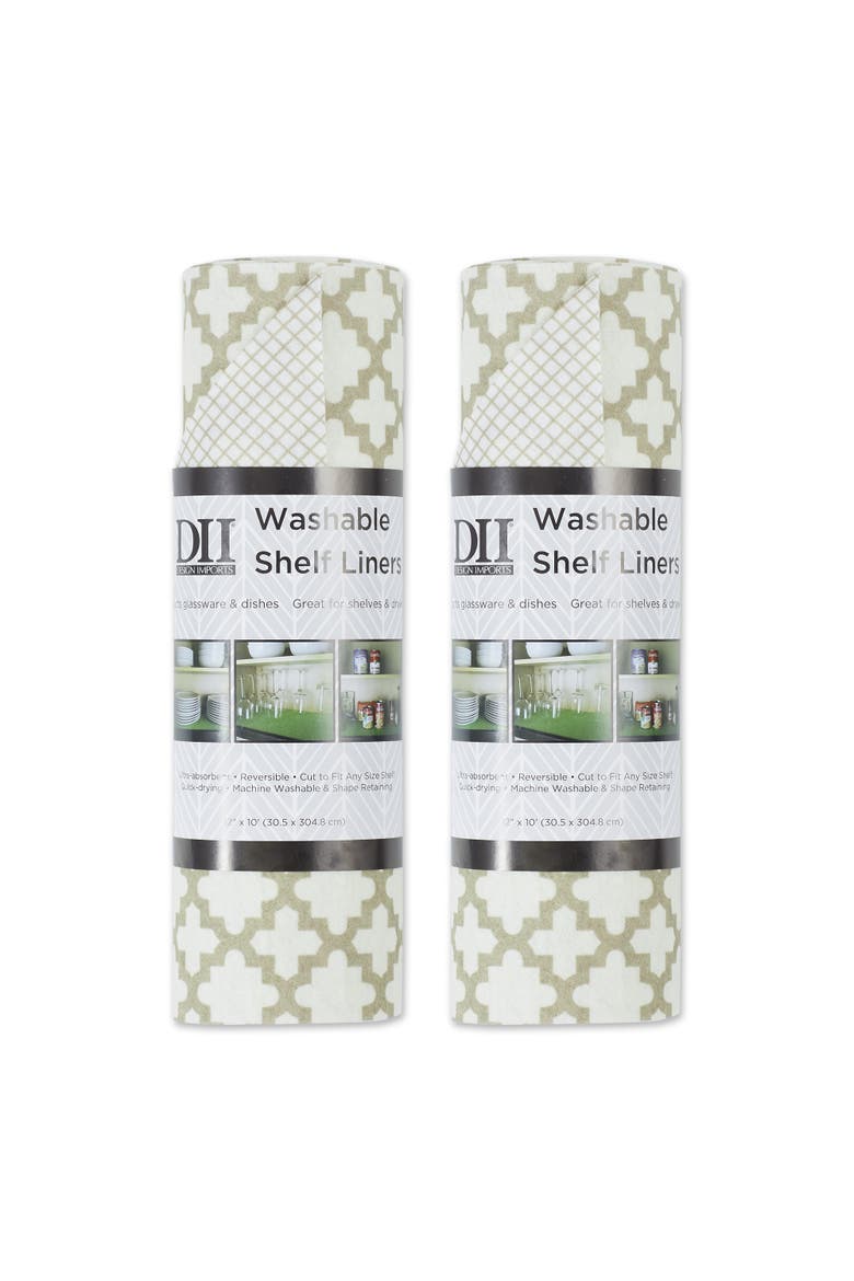 Lattice Print Reusable Shelf Liner Set/2, Main, color, Cream