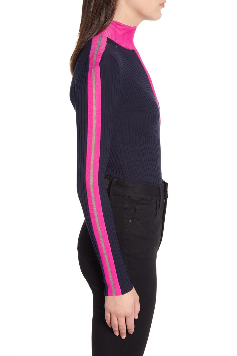 Reese Quarter Zip Sweater, Alternate, color, LIPSTICK/ TWILIGHT