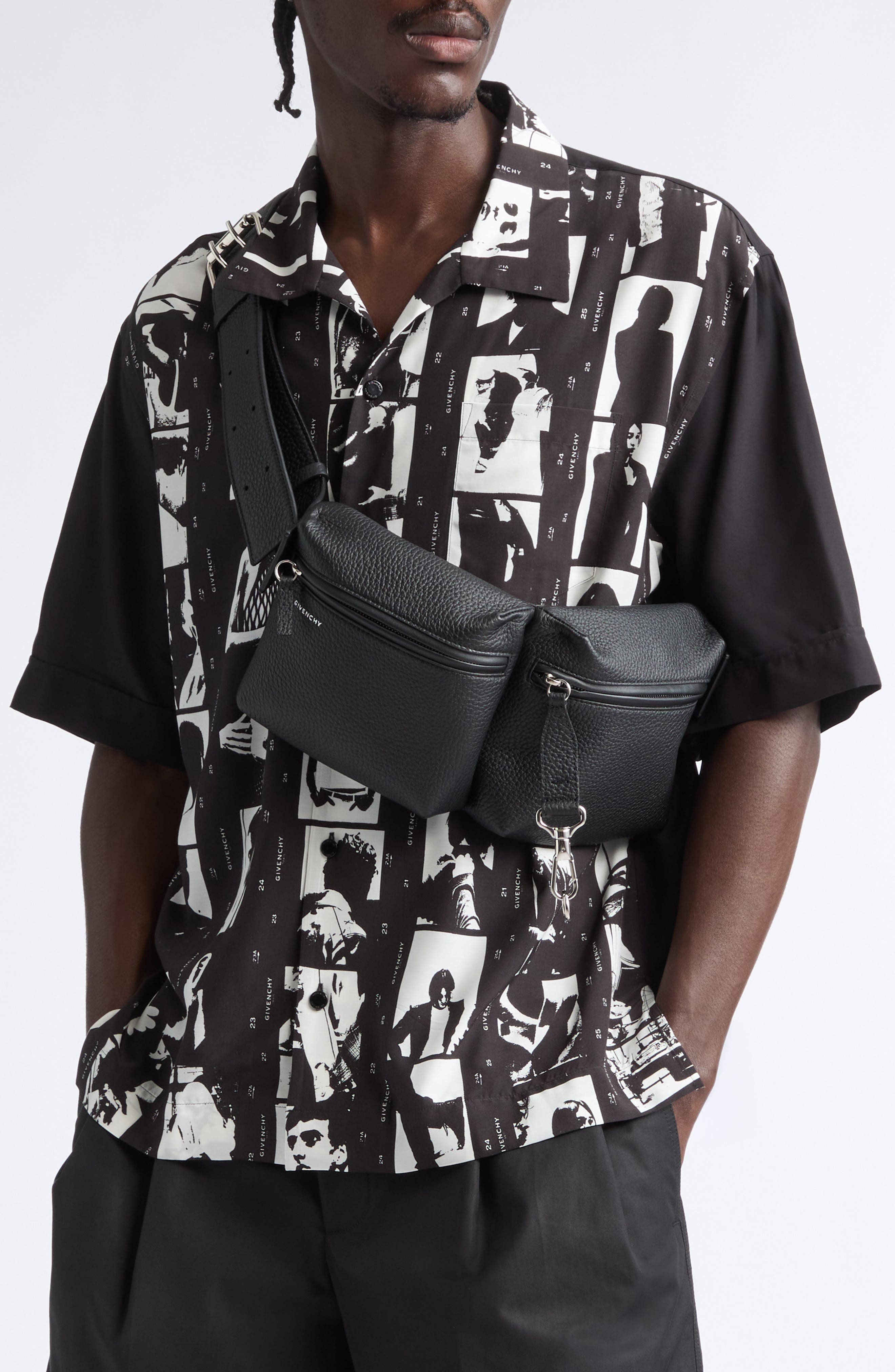 Fold Belt Bag, Alternate, color, BLACK