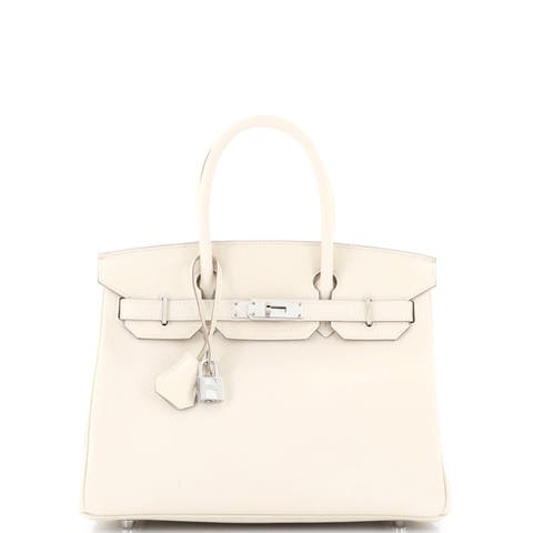 Birkin Handbag Light Epsom with Palladium Hardware 30