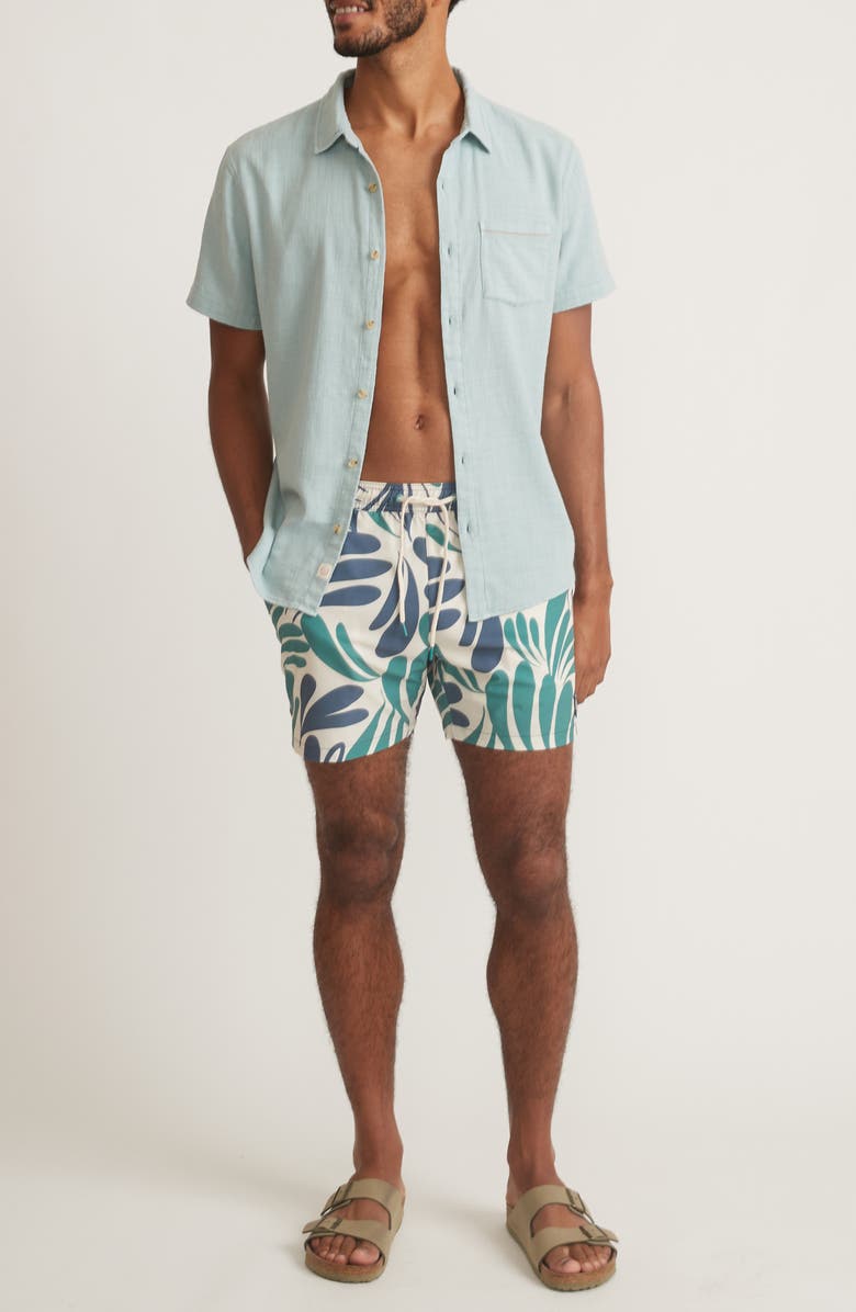Marine Layer Abstract Floral Swim Trunks, Alternate, color, 