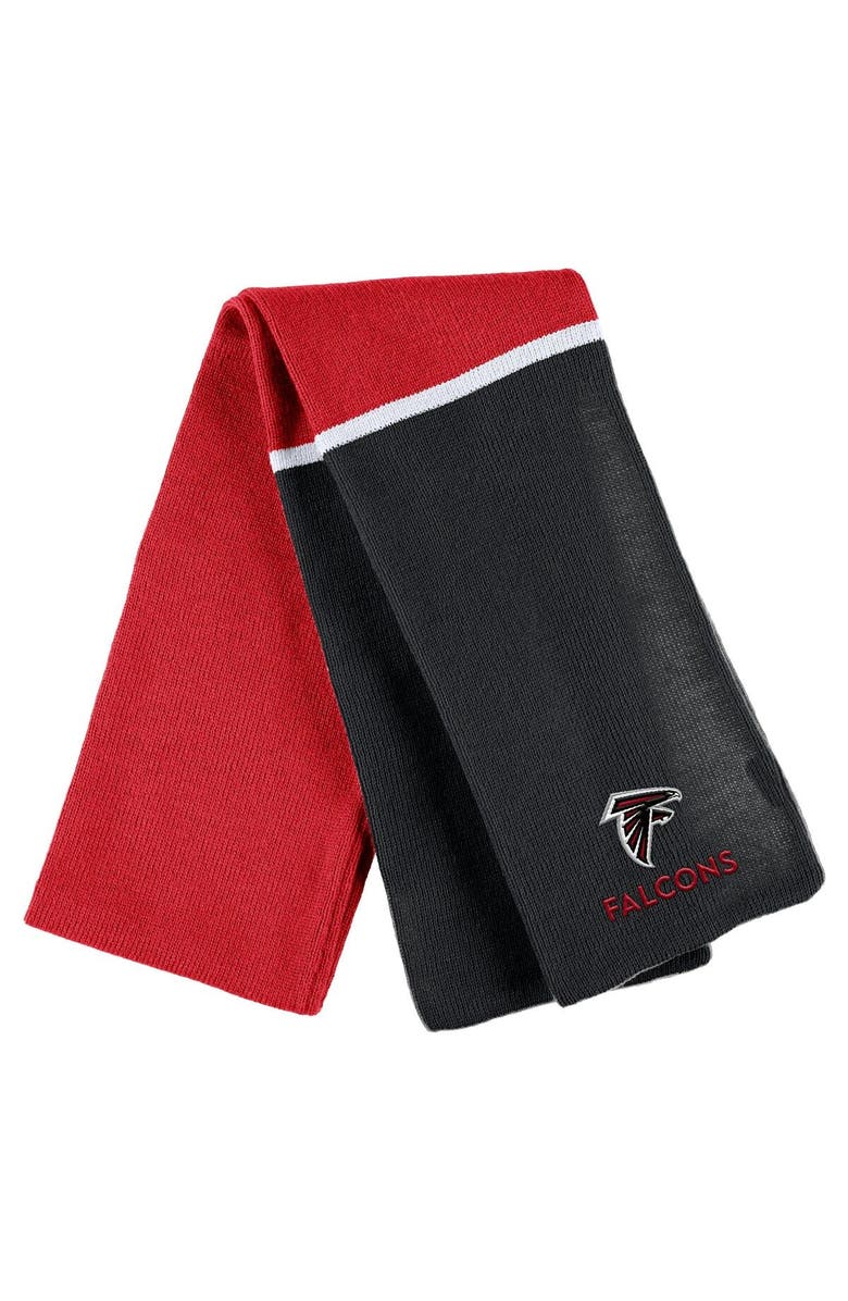 WEAR by Erin Andrews Women's WEAR by Erin Andrews Red Atlanta Falcons Colorblock Cuffed Knit Hat with Pom and Scarf Set, Alternate, color, 
